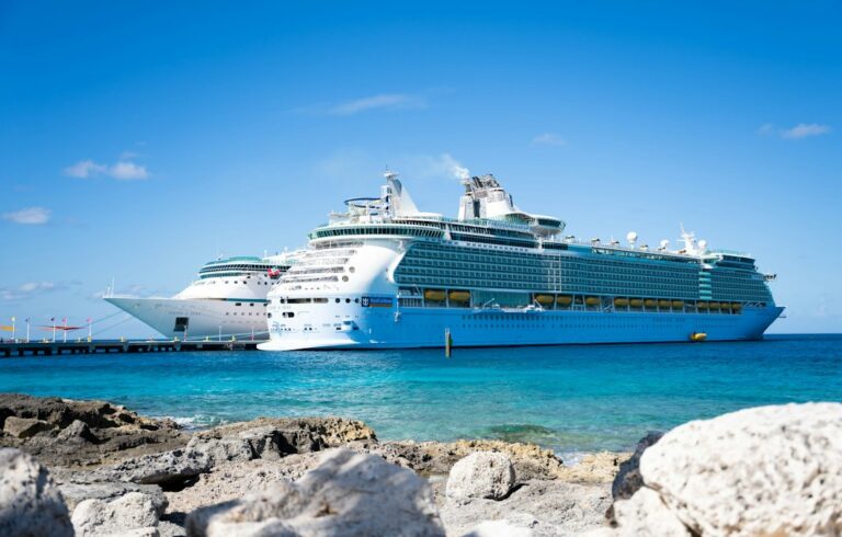 Cruise ship docked at a port for cruise transfer services