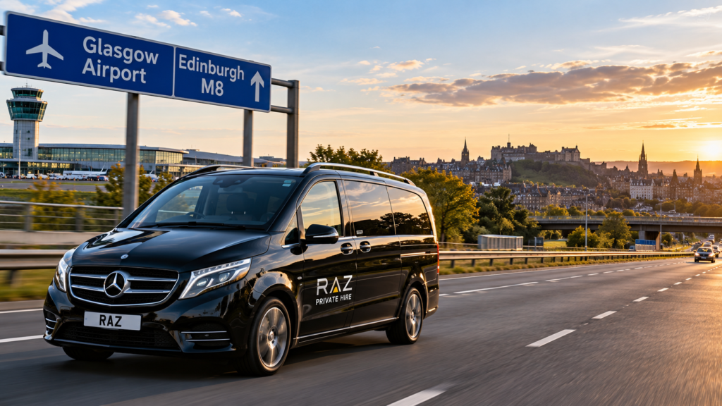 Raz Private Hire Glasgow Airport to Edinburgh private transfer