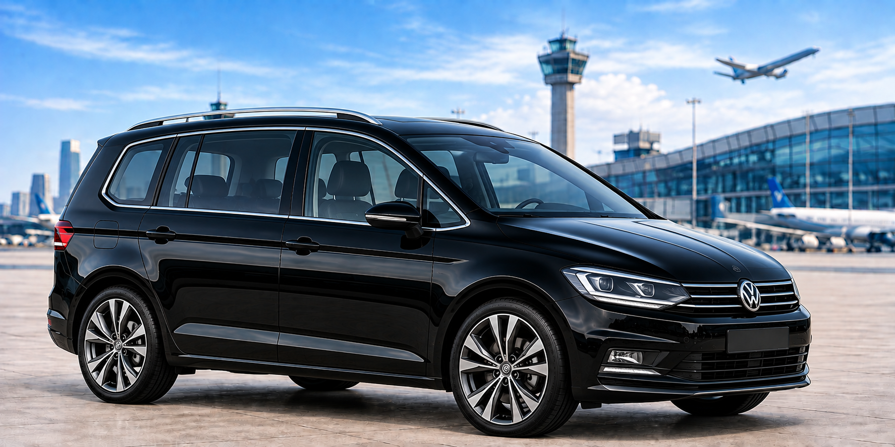 Black 4 seater MPV vehicle illustration for Raz Private Hire